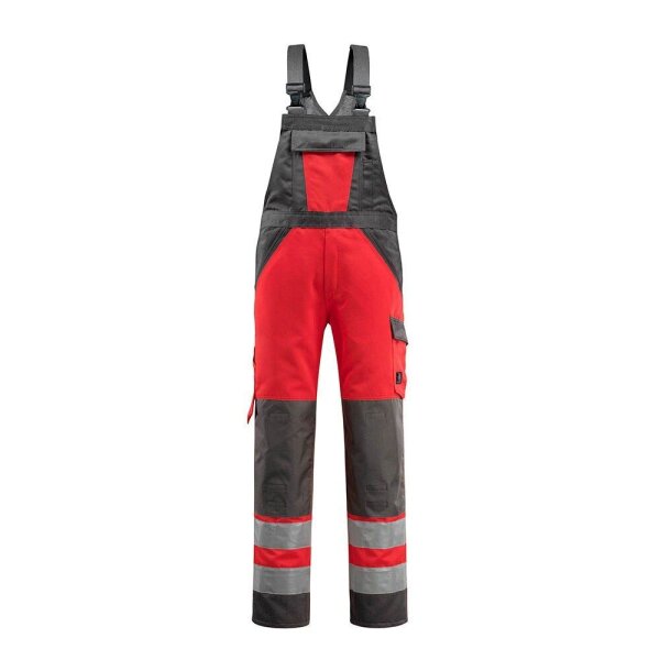 MASCOT® unisex Warnschutz-Latzhose Gosford rot, dunkelanthrazit Größe 28