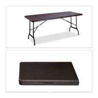 relaxdays Gartentisch BASTIAN braun rechteckig 178,0 x...