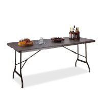 relaxdays Gartentisch BASTIAN braun rechteckig 178,0 x 74,0 x 72,0 cm