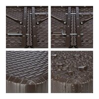 relaxdays Gartentisch BASTIAN braun rechteckig 178,0 x 74,0 x 72,0 cm