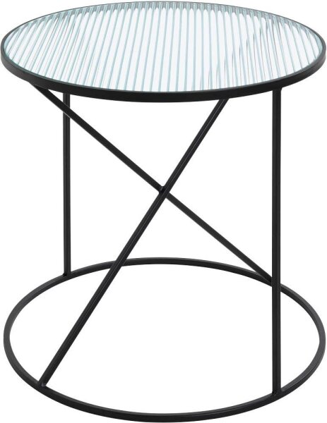 HAKU Möbel Beistelltisch Sicherheitsglas schwarz 50,0 x 50,0 x 50,0 cm