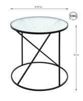 HAKU Möbel Beistelltisch Sicherheitsglas schwarz 50,0 x 50,0 x 50,0 cm