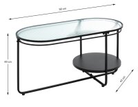 HAKU Möbel Couchtisch oval Sicherheitsglas schwarz...