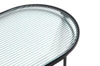 HAKU Möbel Couchtisch oval Sicherheitsglas schwarz 90,0 x 42,0 x 49,0 cm, 1 St.