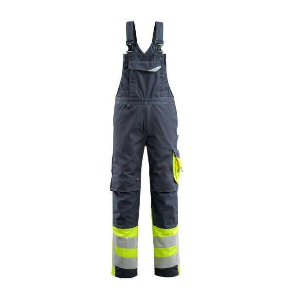 MASCOT® unisex Warnschutz-Latzhose Sunderland schwarzblau, gelb Größe 24