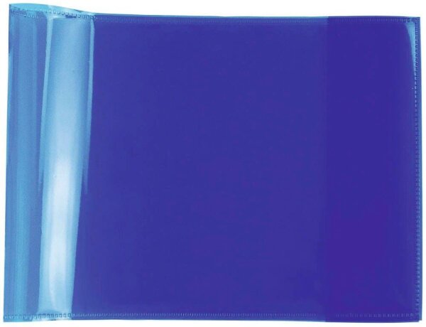HERMA Heftumschlag PLUS quer transparent blau Kunststoff DIN A5 quer