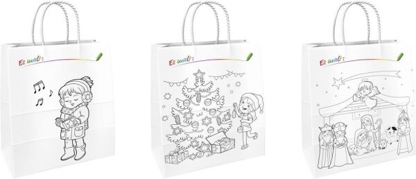 TSI Geschenktüten Weihnachten Ausmaltüten Motiv sortiert 18,0 x 23,0 cm