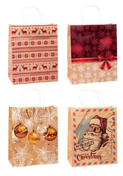 TSI Geschenktüten Weihnachten Serie 4 Motiv sortiert 26,0 x 32,0 cm