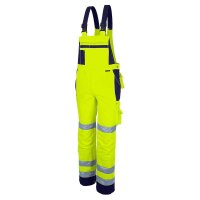 QUALITEX® unisex Warnschutz-Latzhose gelb, marine...