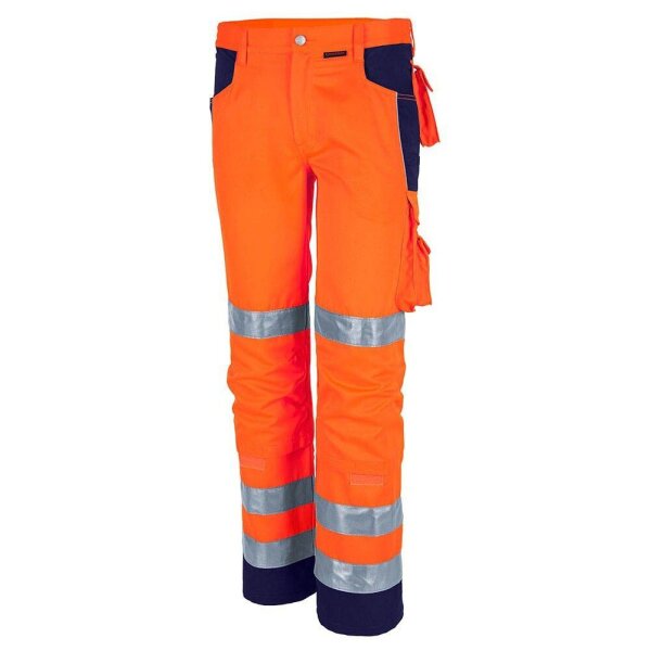 QUALITEX® unisex Warnschutzhose orange, marine Größe 66