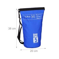 relaxdays Dry Bag Ocean Pack LKW-Plane blau 5,0 l