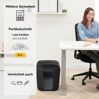 Fellowes Powershred LX50 Aktenvernichter mit Partikelschnitt P-4, 4 x 37 mm, bis 9 Blatt, schwarz