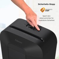 Fellowes Powershred LX50 Aktenvernichter mit Partikelschnitt P-4, 4 x 37 mm, bis 9 Blatt, schwarz