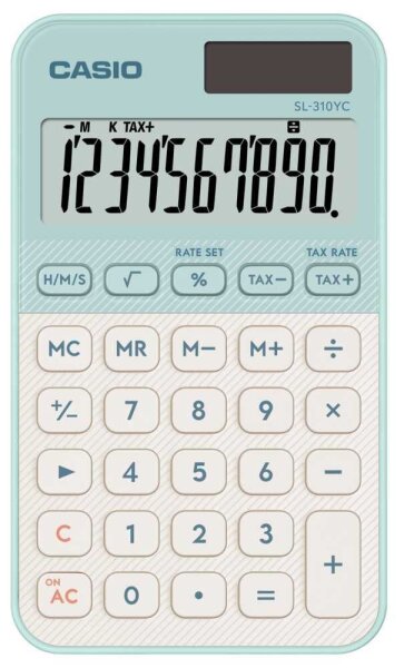 CASIO SL-310YC-LG Taschenrechner hellgrün, weiß