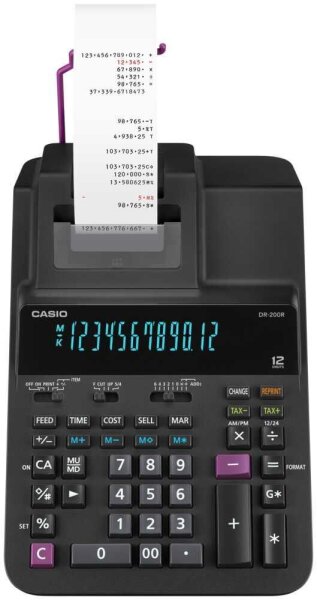 CASIO DR-200-BK Tischrechner druckend schwarz