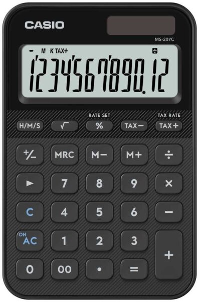 CASIO MS-20YC-BK Taschenrechner schwarz