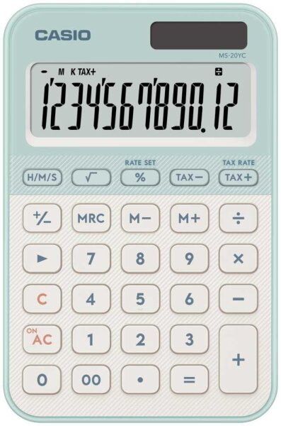 CASIO MS-20YC-LG Taschenrechner hellgrün, weiß