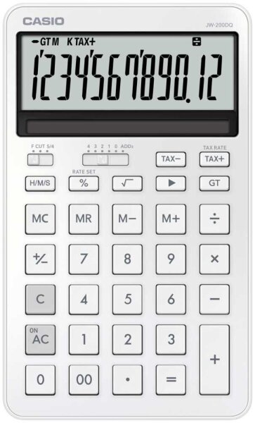 CASIO JW-200DQ-WE Taschenrechner seidiges weiß