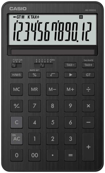 CASIO JW-200DQ-BK Taschenrechner eisenschwarz