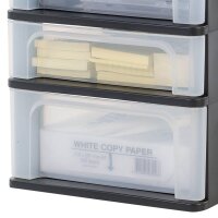 IRIS Ohyama Aufbewahrungsbox 2x 4,0 + 1x 7,0 l transparent, schwarz 26,0 x 35,5 x 29,5 cm, 1 St.