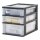 IRIS Ohyama Aufbewahrungsbox 2x 4,0 + 1x 7,0 l transparent, schwarz 26,0 x 35,5 x 29,5 cm, 1 St.