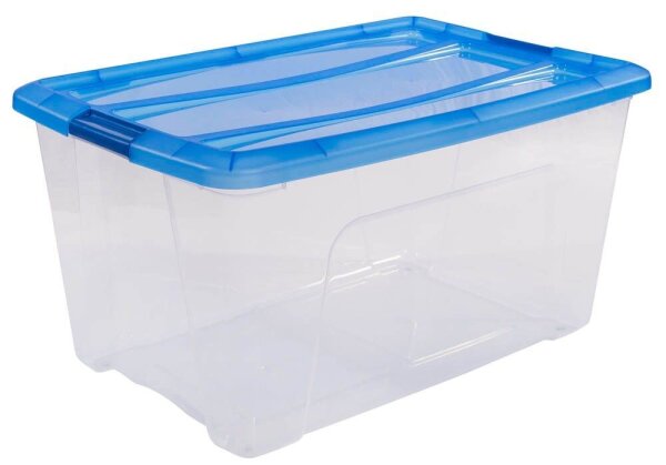 IRIS Ohyama Clear NTB Aufbewahrungsbox 45,0 l transparent, blau 39,5 x 57,5 x 30,5 cm, 1 St.
