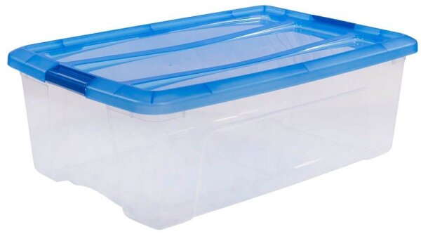 IRIS Ohyama Clear NTB Aufbewahrungsbox 30,0 l transparent, blau 39,5 x 57,5 x 20,5 cm, 1 St.