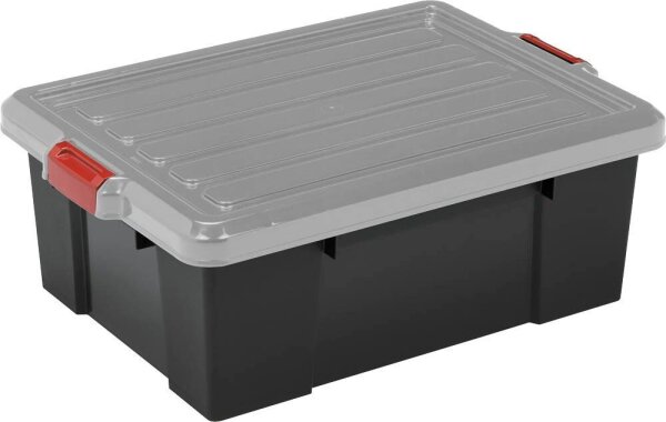 IRIS Ohyama DIY SK-430 Aufbewahrungsbox 43,0 l schwarz, grau, rot 44,6 x 63,5 x