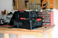IRIS Ohyama DIY SK-430 Aufbewahrungsbox 43,0 l schwarz, grau, rot 44,6 x 63,5 x