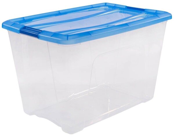 IRIS Ohyama Clear NTB Aufbewahrungsbox 60,0 l transparent, blau 39,5 x 57,5 x 36,5 cm, 1 St.