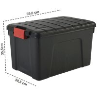 IRIS Ohyama Multi Aufbewahrungsbox 60,0 l schwarz, rot...