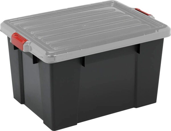 IRIS Ohyama DIY SK-210 Aufbewahrungsbox 21,0 l schwarz, grau, rot 29,7 x 46,0 x 25,7 cm, 1 St.