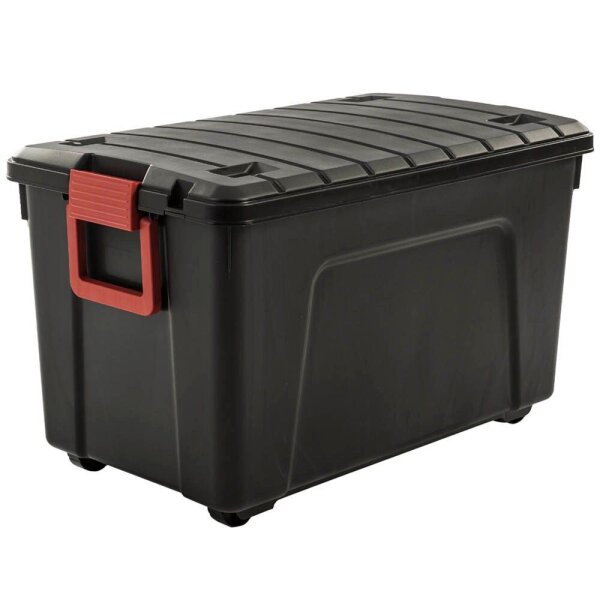 IRIS Ohyama Multi Aufbewahrungsbox 110,0 l schwarz, rot 44,5 x 75,0 x 44,5 cm, 1 St.