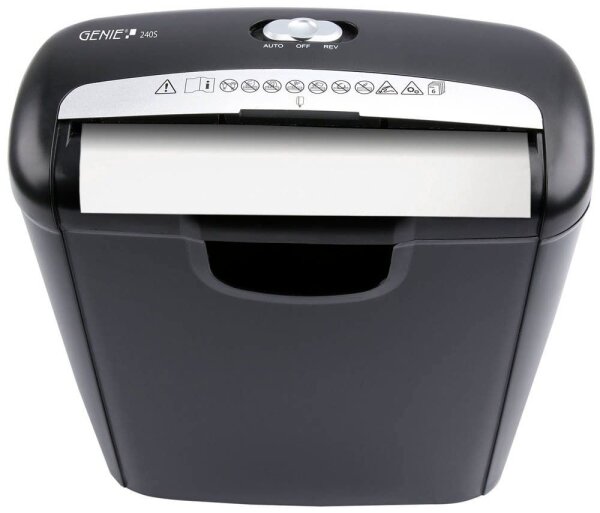 GENIE 240 S Aktenvernichter mit Streifenschnitt P-2, 6 mm, bis 6 Blatt, schwarz