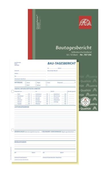 OMEGA Bautagesbericht Formularbuch, 1 St.
