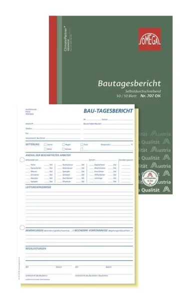 OMEGA Bautagesbericht Formularbuch, 1 St.