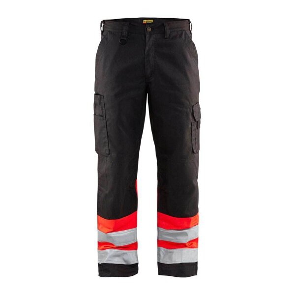 BLAKLÄDER® unisex Warnschutzhose 1564 schwarz, leuchtrot Größe 52