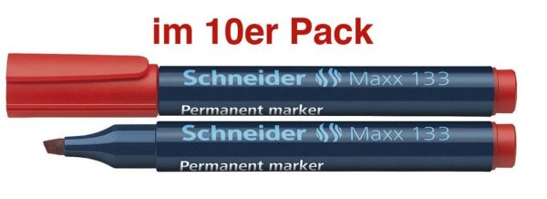 Schneider Maxx 133 Permanentmarker rot 1,0 - 4,0 mm, 10 St.