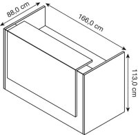 Quadrifoglio Empfangstheke gerade, weiß, eukalyptus 166,0 x 88,0 x 113,0 cm