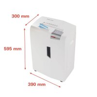 HSM shredstar X12pro Aktenvernichter mit Partikelschnitt P-5, 2 x 15 mm, bis 12 Blatt, weiß