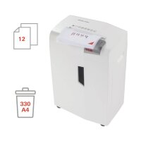 HSM shredstar X12pro Aktenvernichter mit Partikelschnitt P-5, 2 x 15 mm, bis 12 Blatt, weiß