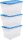 IRIS Ohyama Clear NTB Aufbewahrungsboxen 3x 60,0 l transparent, blau 39,5 x 57,5 x 52,5 cm, 3 St.