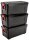 IRIS Ohyama Multi Aufbewahrungsboxen 3x 75,0 l schwarz, rot 39,5 x 78,0 x 56,0 cm, 3 St.