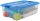 IRIS Ohyama Clear NTB Aufbewahrungsboxen 3x 30,0 l transparent, blau 39,5 x 57,5 x 29,5 cm, 3 St.