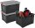 3 IRIS Ohyama DIY SK-210 Aufbewahrungsboxen 3x 21,0 l schwarz, grau, rot 29,7 x
