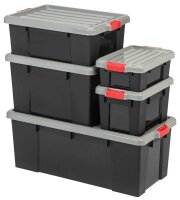 3 IRIS Ohyama DIY SK-450 Aufbewahrungsboxen 3x 50,0 l schwarz, grau, rot 38,5 x