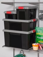 3 IRIS Ohyama DIY SK-450 Aufbewahrungsboxen 3x 50,0 l schwarz, grau, rot 38,5 x