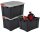 3 IRIS Ohyama DIY SK-450 Aufbewahrungsboxen 3x 50,0 l schwarz, grau, rot 38,5 x