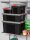 3 IRIS Ohyama DIY SK-430 Aufbewahrungsboxen 3x 43,0 l schwarz, grau, rot 44,6 x