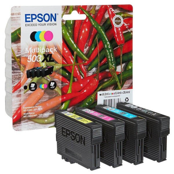 EPSON 503XL/T09R64 (Peperoni) schwarz, cyan, magenta, gelb Druckerpatronen, 4er-Set